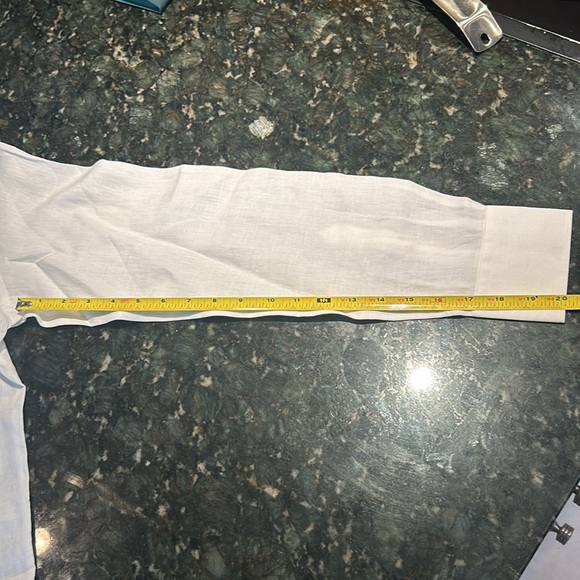 COPY - Bright white linen Canali like NEW button down. Perfect for resort wear! - Picture 5 of 5